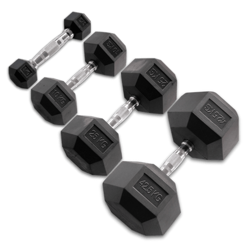 Commercial Hexagonal Cast Iron Dumbbell Set